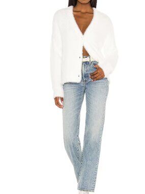BELLA DAHL Fuzzy Cardigan in Winter White size Large - New with Tags $145